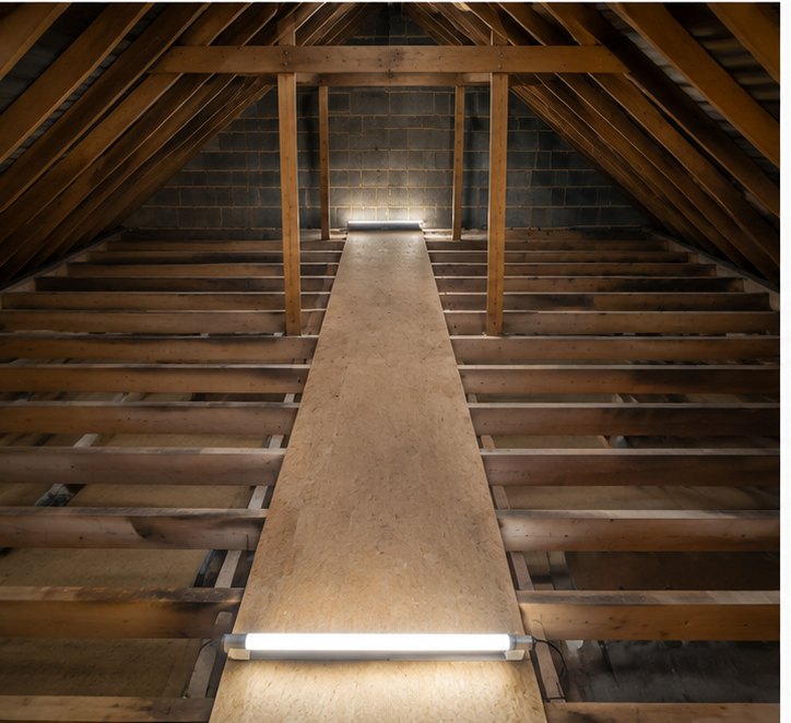 Loft floor before insulation in Cardiff — exposed joists