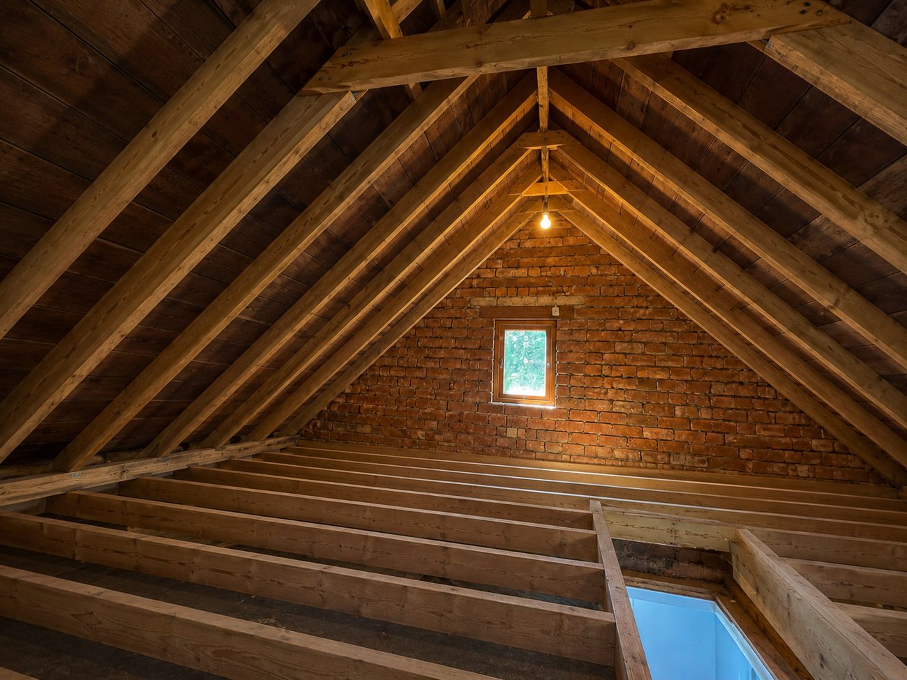 Loft cleared and prepared, joists exposed ready for the new insulation