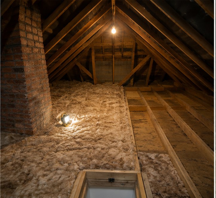 300mm Knauf glass mineral wool being installed in Portsmouth
