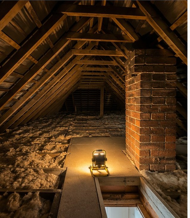 Loft before the combined insulation upgrade in Leeds
