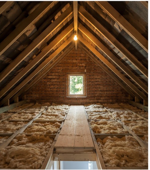 Loft before the combined insulation upgrade in Oxford