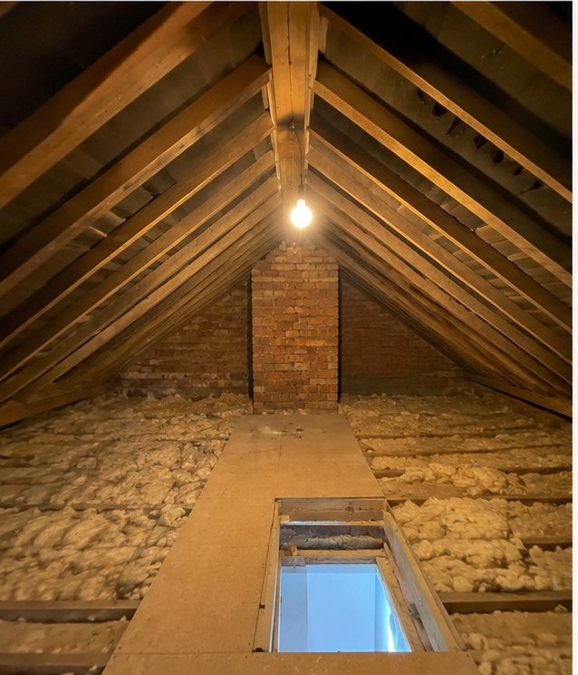 Loft before the combined insulation upgrade in Birmingham
