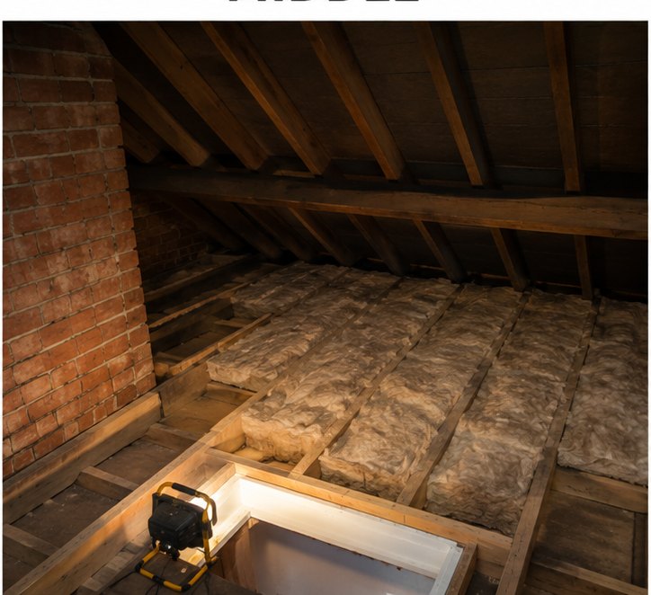 300mm Knauf glass mineral wool being installed in Liverpool